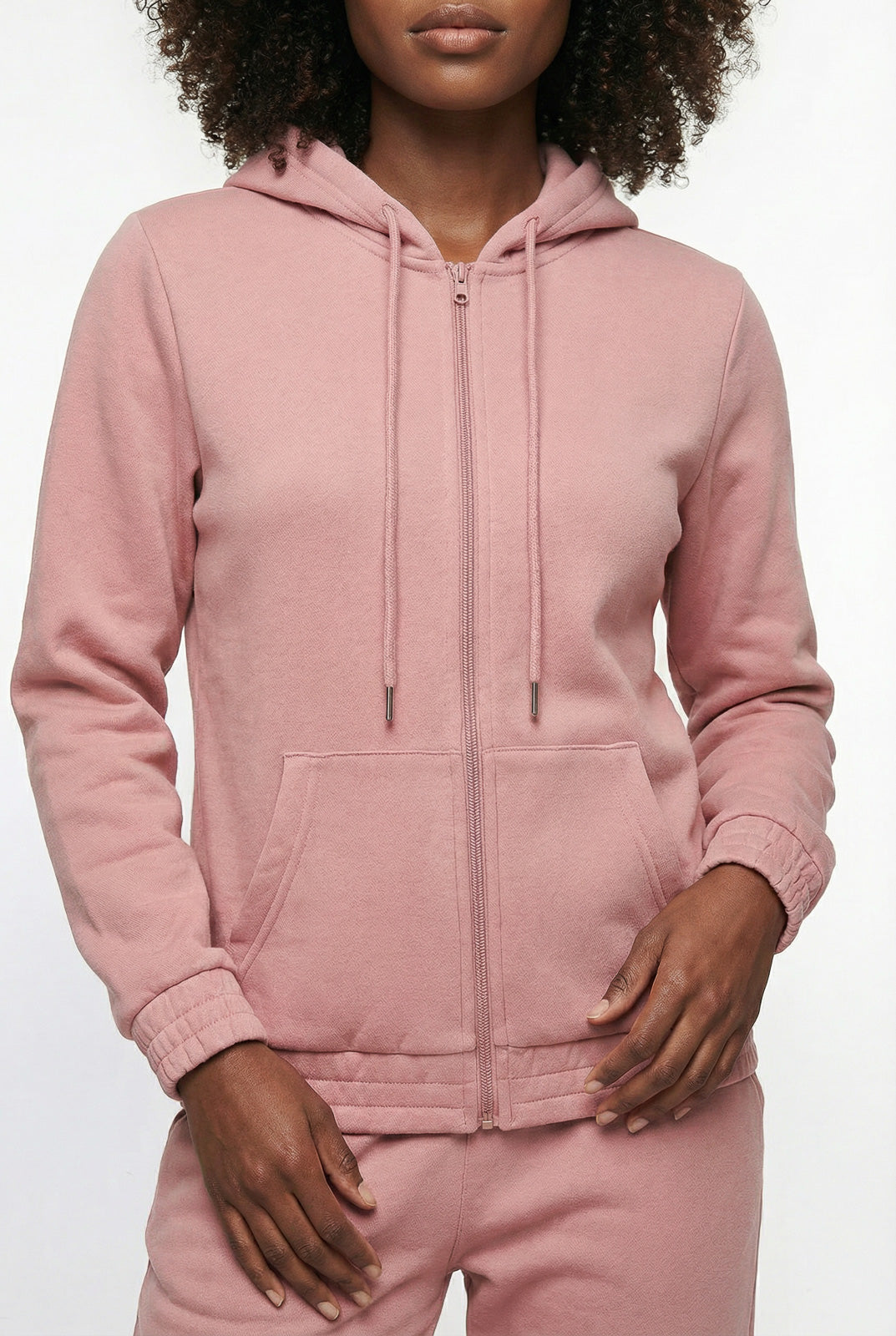 Jaqueta feminina moletom com capuz 61377