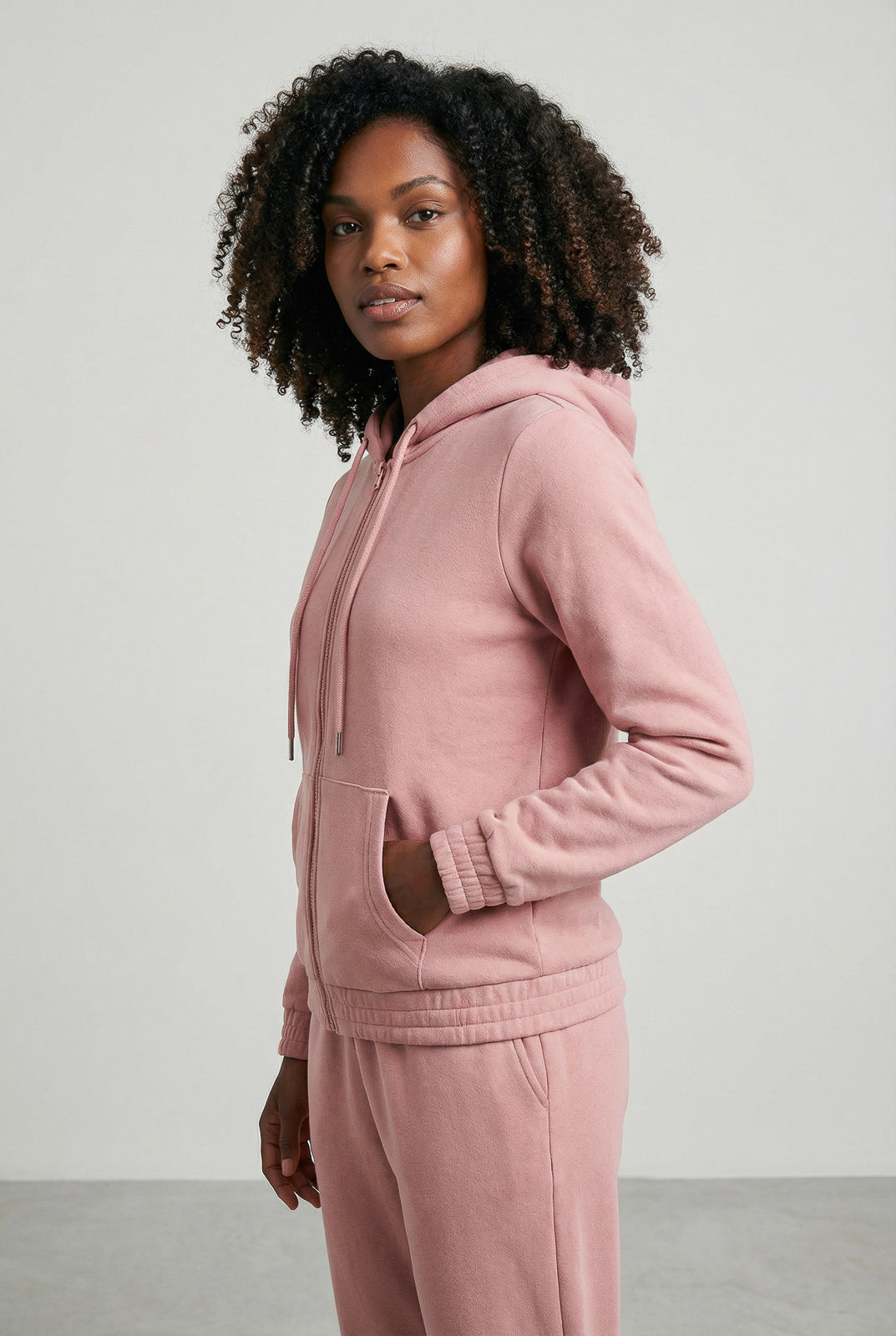 Jaqueta feminina moletom com capuz 61377