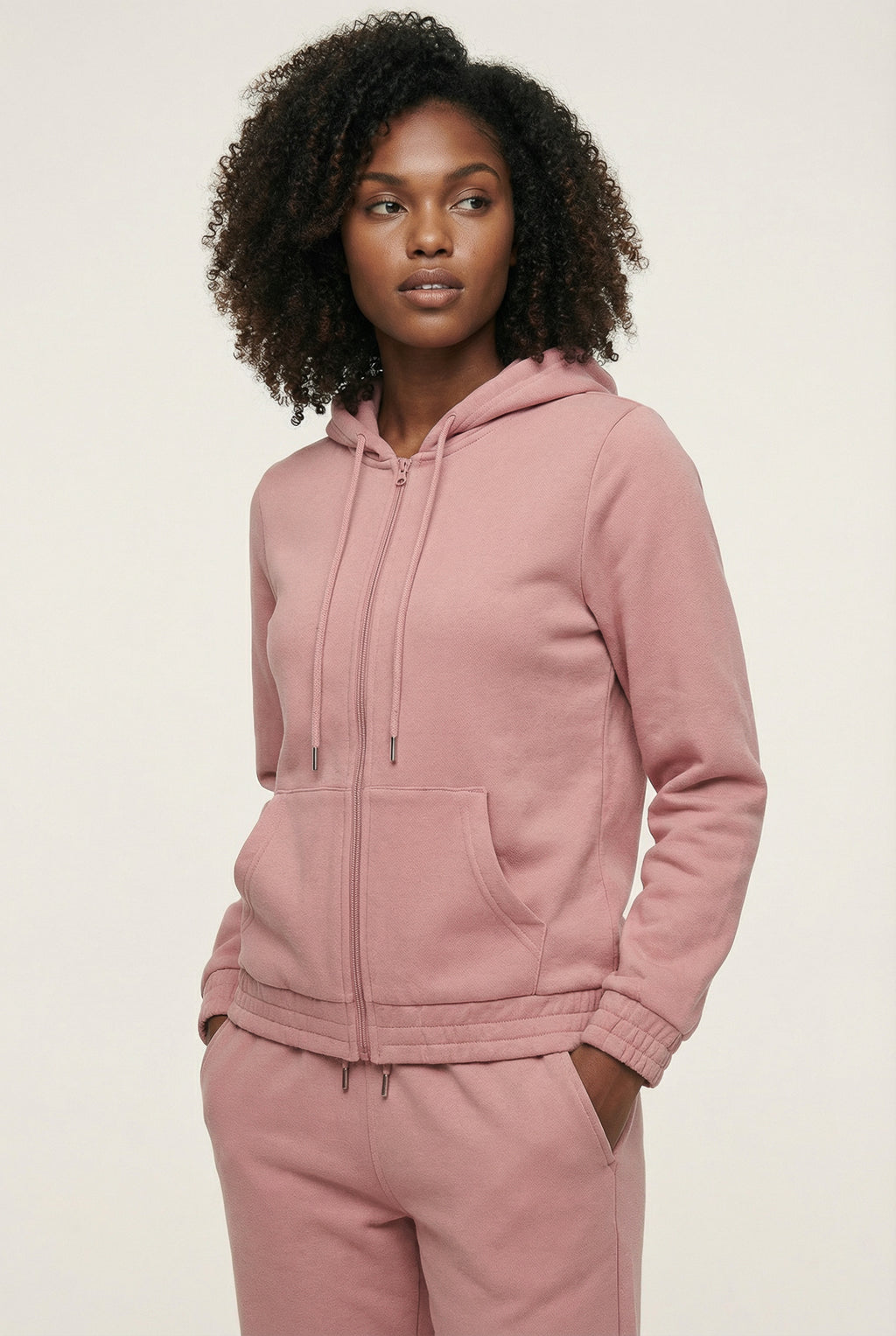 Jaqueta feminina moletom com capuz 61377