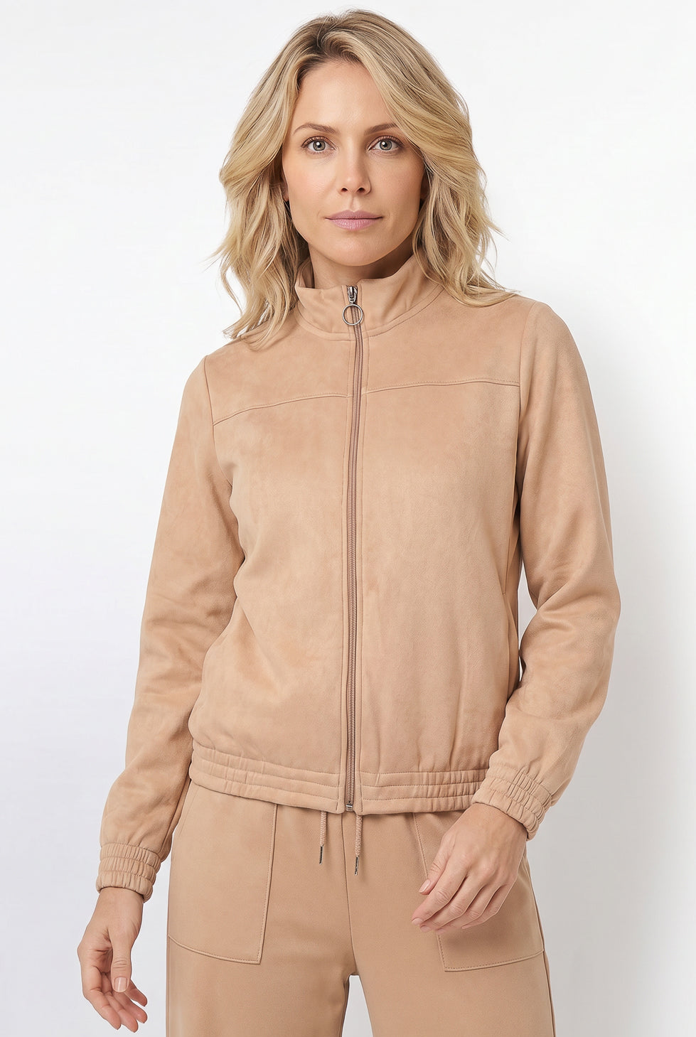 Jaqueta feminina básica moletom forrada 61379