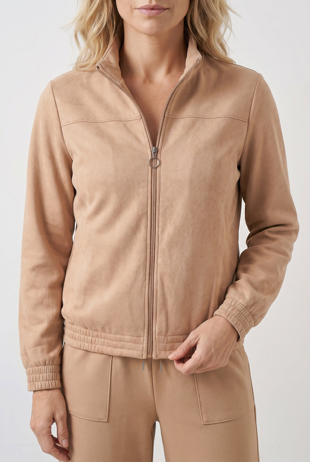 Jaqueta feminina básica moletom forrada 61379