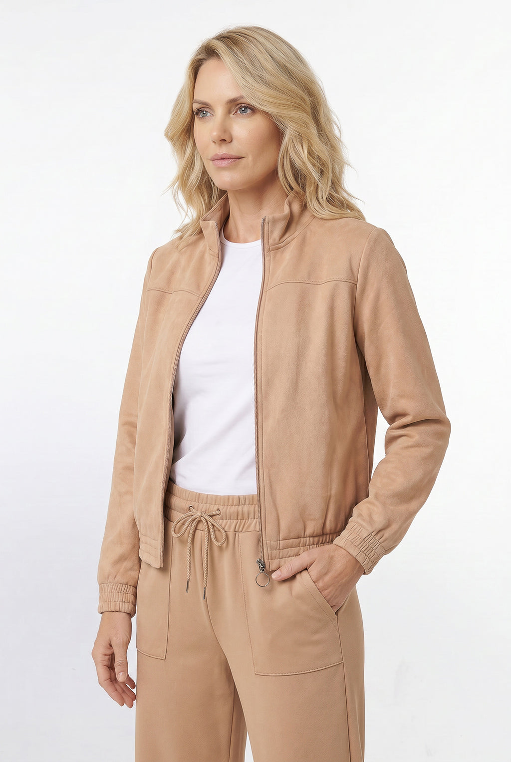 Jaqueta feminina básica moletom forrada 61379