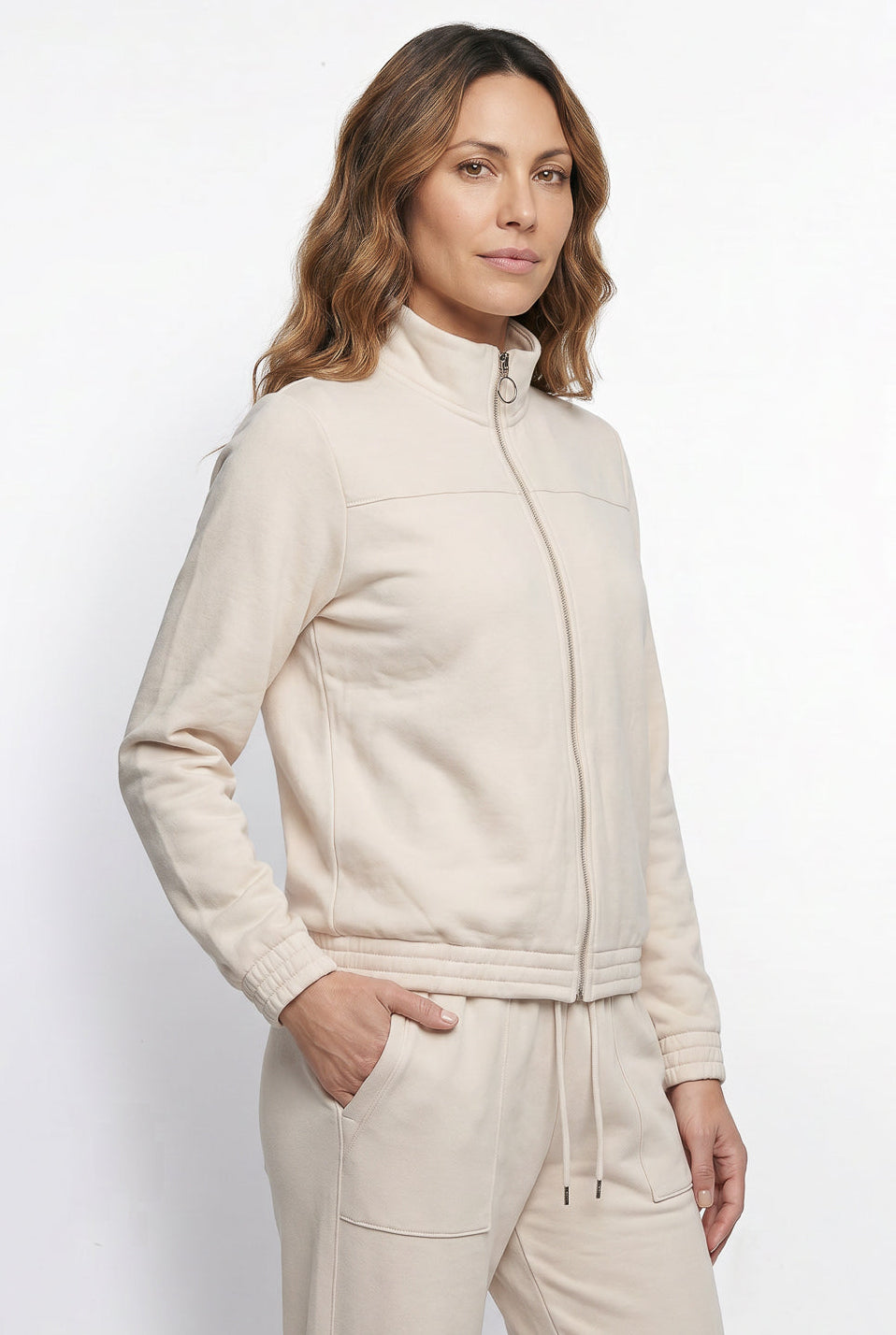 Jaqueta feminina básica moletom forrada 61379