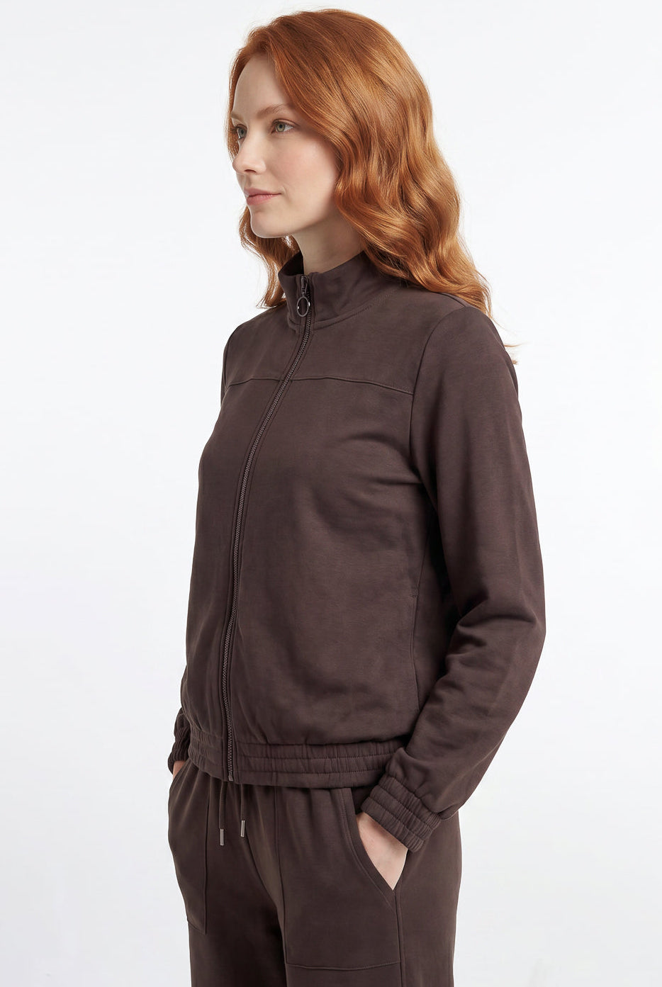 Jaqueta feminina básica moletom forrada 61379