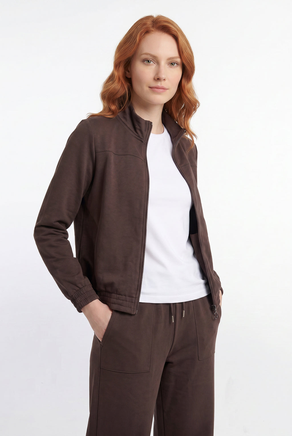 Jaqueta feminina básica moletom forrada 61379