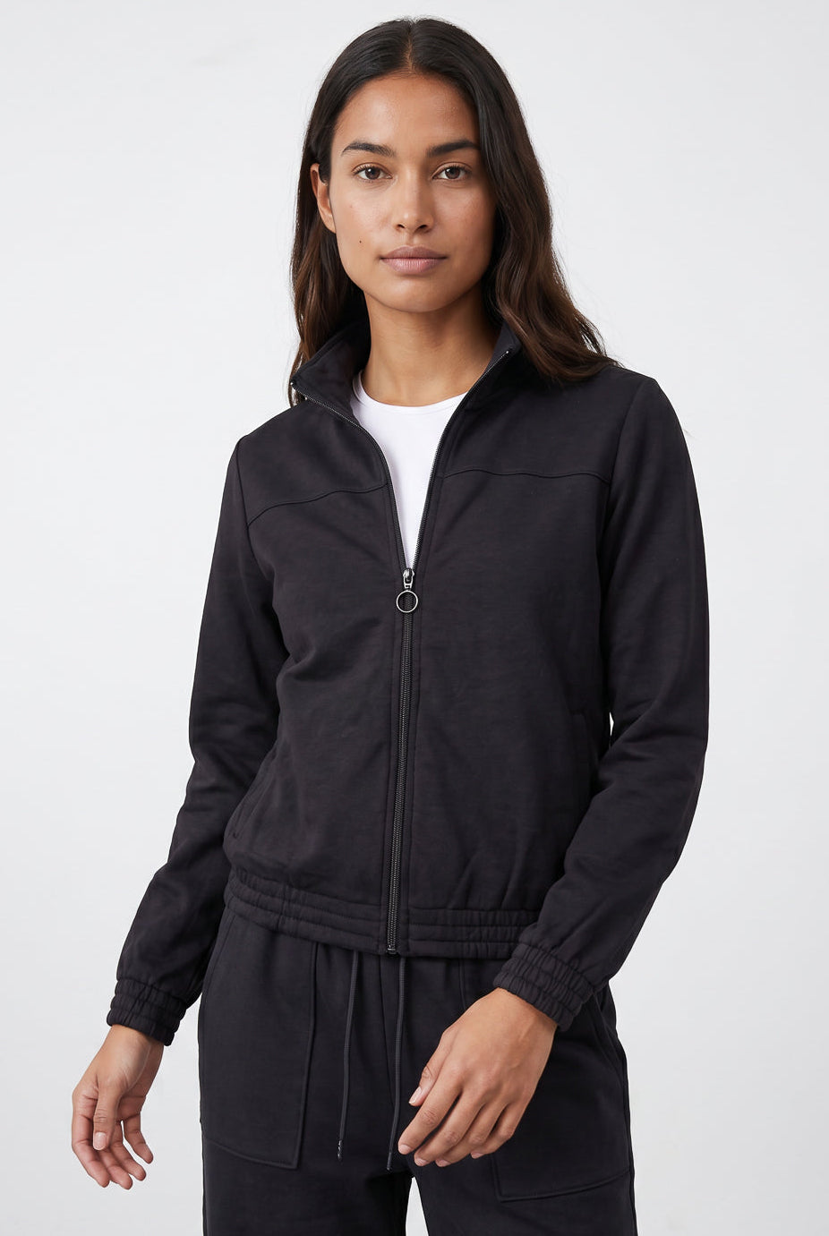 Jaqueta feminina básica moletom forrada 61379
