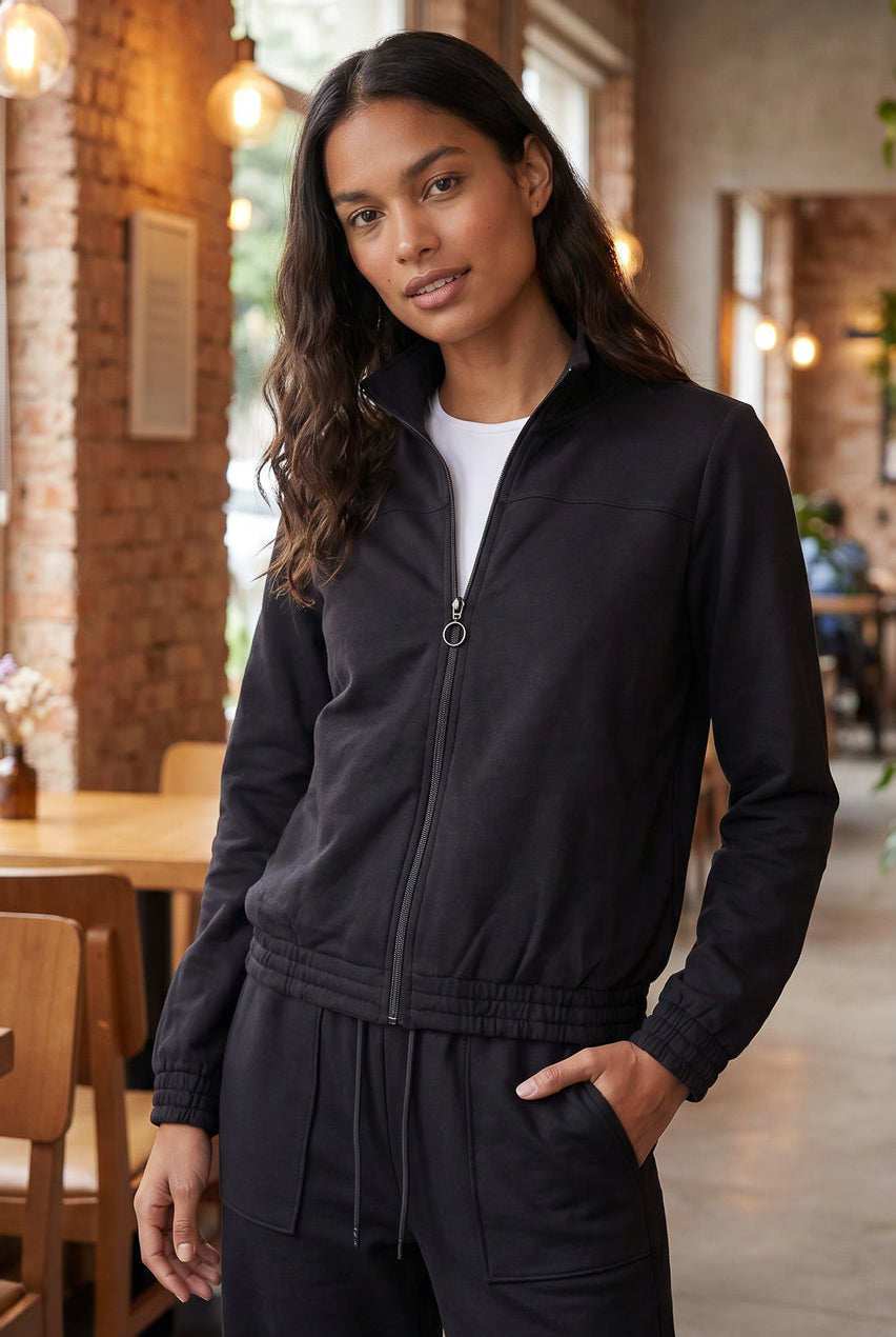 Jaqueta feminina básica moletom forrada 61379