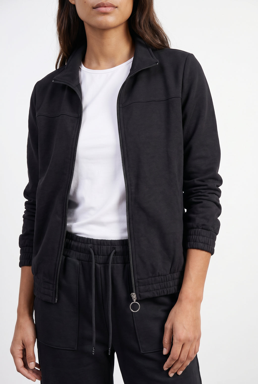 Jaqueta feminina básica moletom forrada 61379