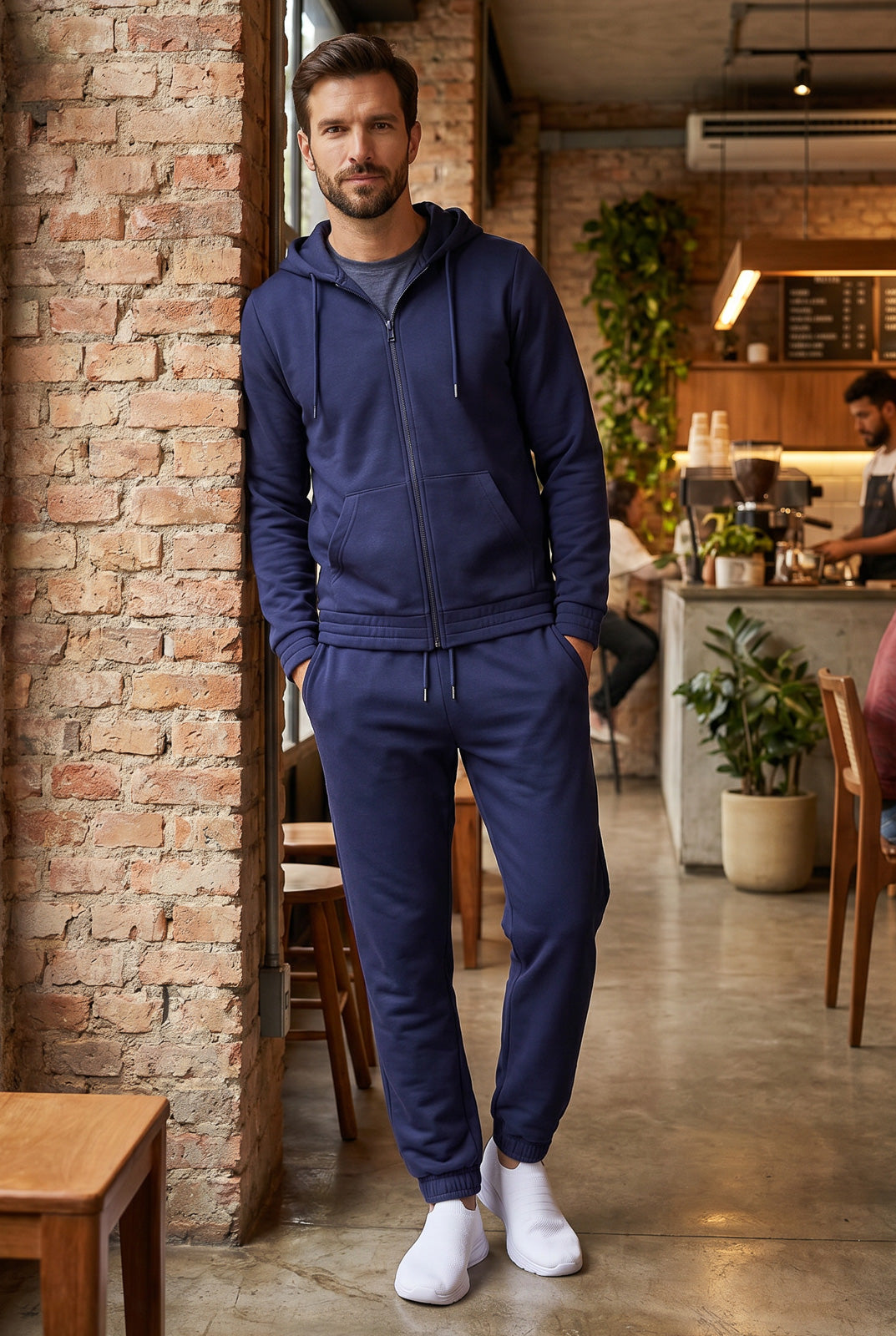Calça masculina de moletom peluciado 69386