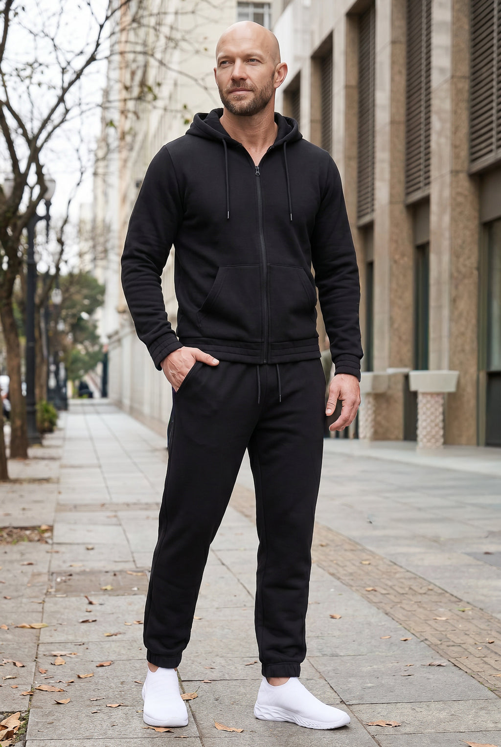 Calça masculina de moletom peluciado 69386