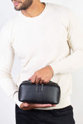 Necessaire masculina de couro floater Athos 11x25x12,5cm - Enluaze