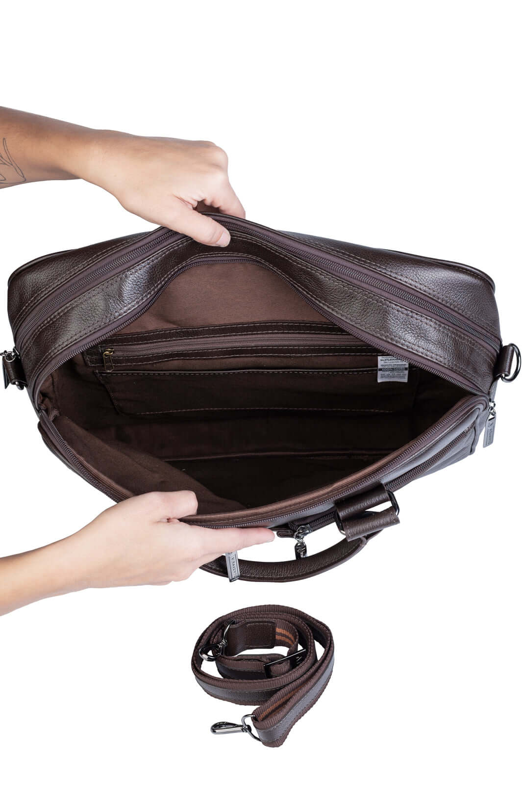 Pasta executiva de couro floater grande Henrique - Enluaze