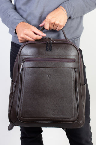 Mochila masculina de couro floater Daniel