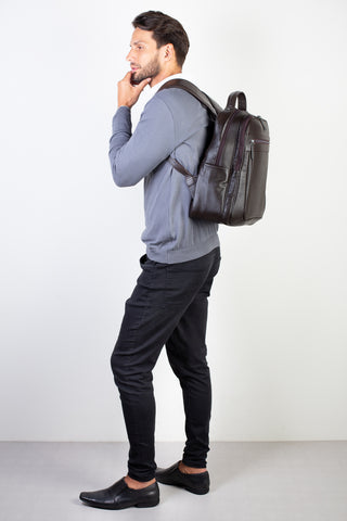 Mochila masculina de couro floater Daniel