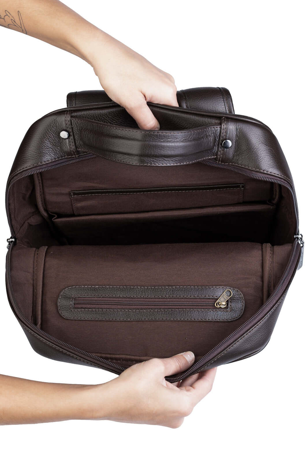 Mochila masculina em couro floater Rafael - Enluaze