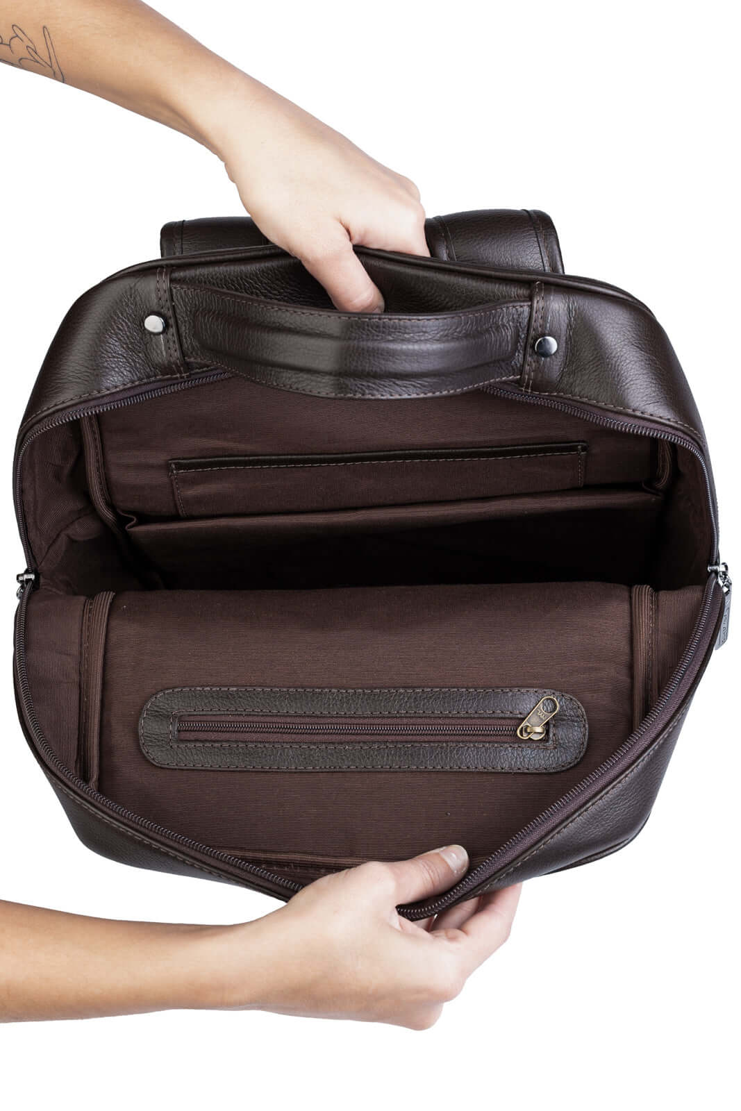 Mochila masculina em couro floater Rafael - Enluaze