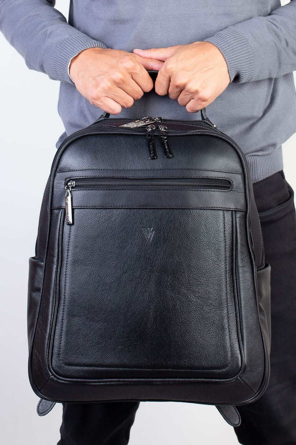 Mochila masculina de couro floater Daniel - Enluaze