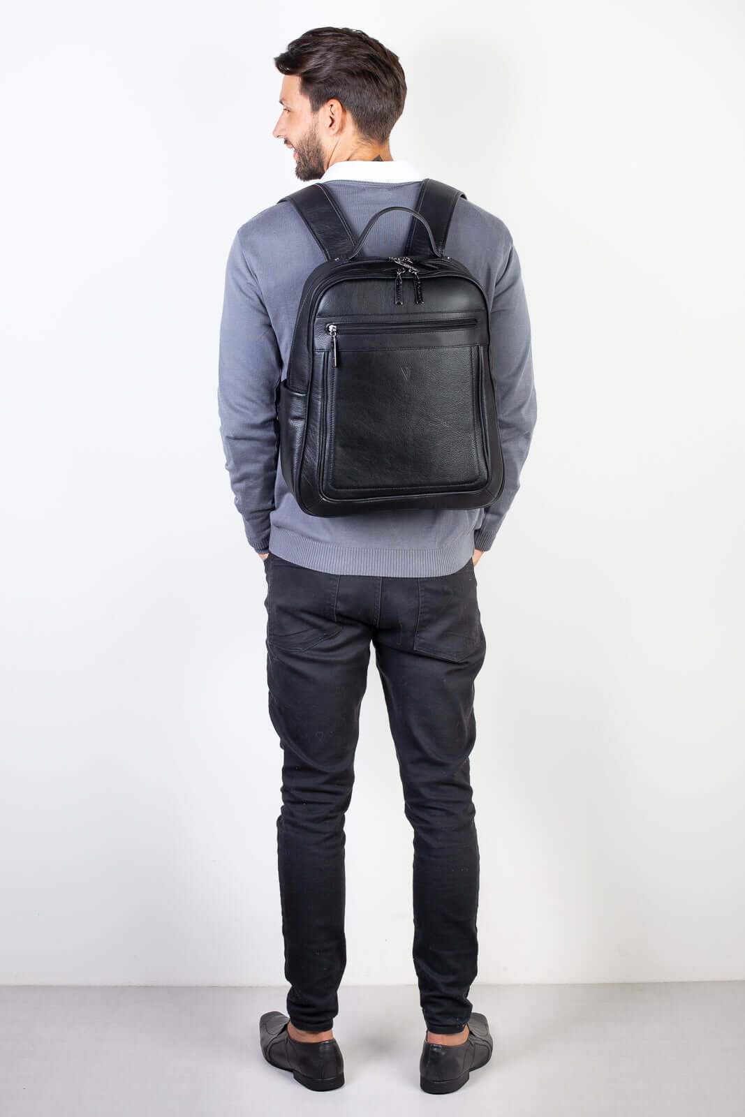 Mochila masculina de couro floater Daniel - Enluaze