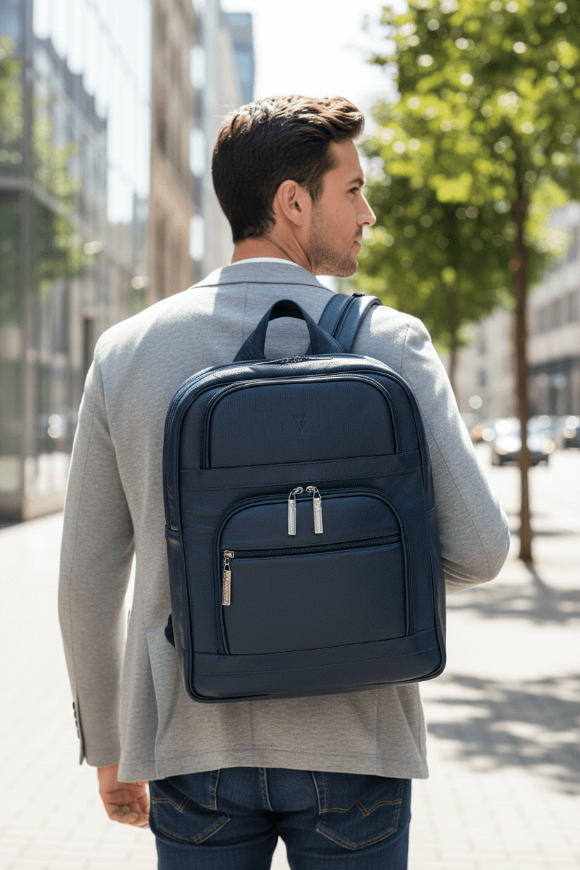 Mochila grande masculina couro floater para notebook Guilherme - Enluaze