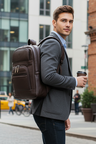 Mochila grande masculina couro floater para notebook Guilherme