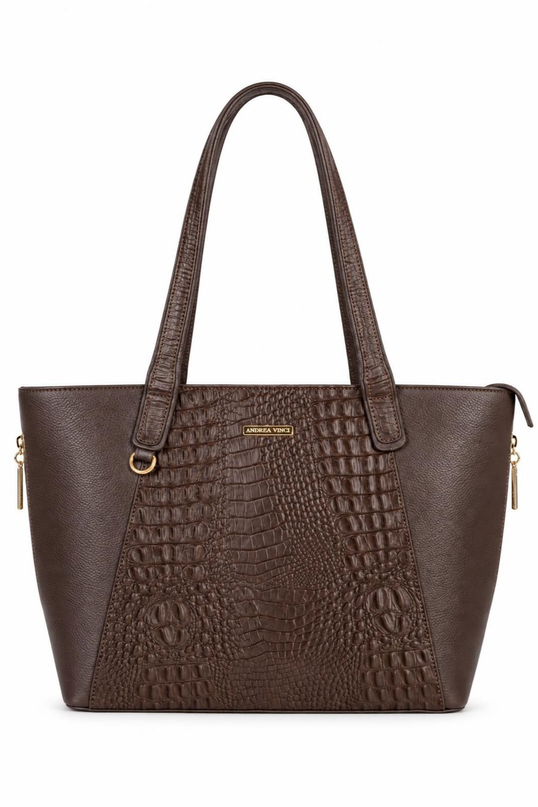 Bolsa feminina de couro croco Audrey — Café