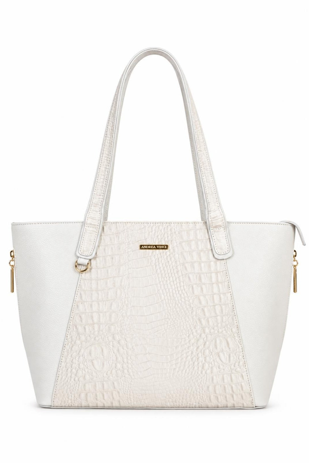 Bolsa feminina de couro croco Audrey — Marfim