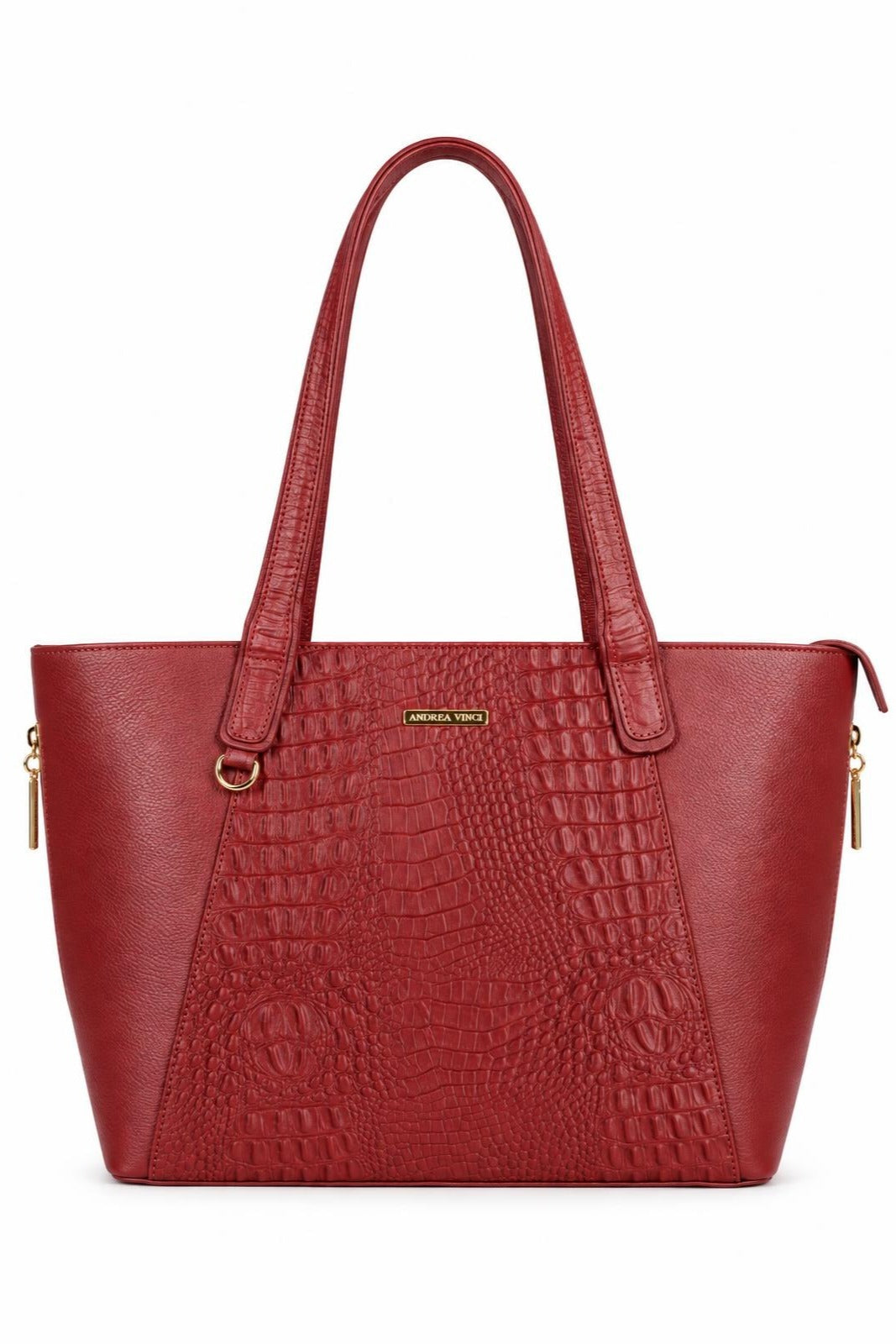 Bolsa feminina de couro croco Audrey — Vermelho