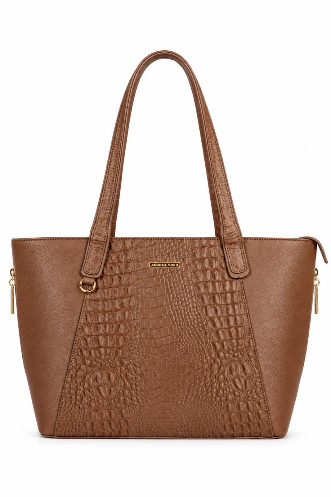 Bolsa feminina de couro croco Audrey — Whisky