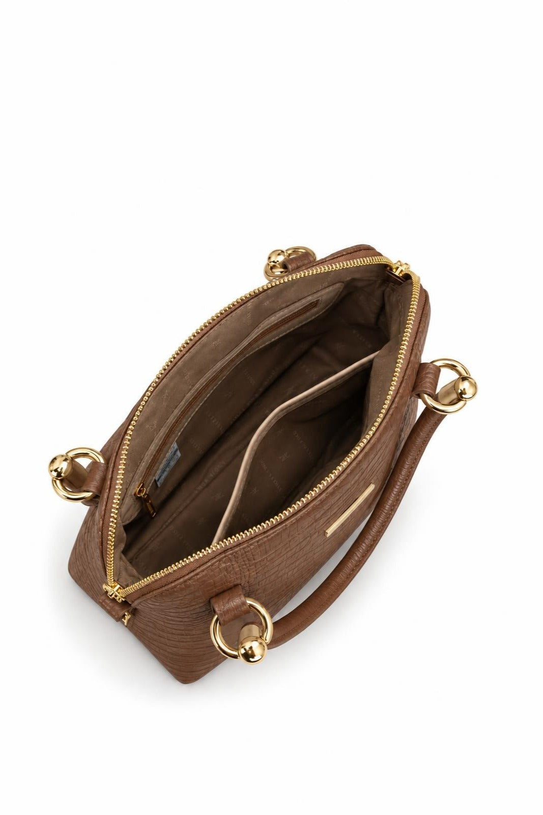 Bolsa baú de couro croco Donna — Whisky