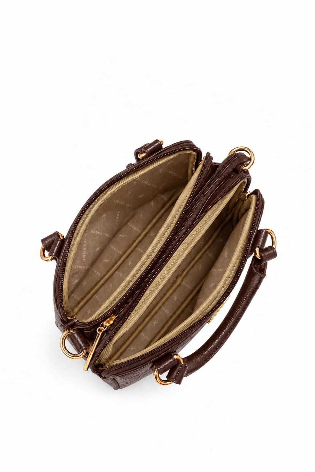 Bolsa pequena de couro croco Olívia — Café