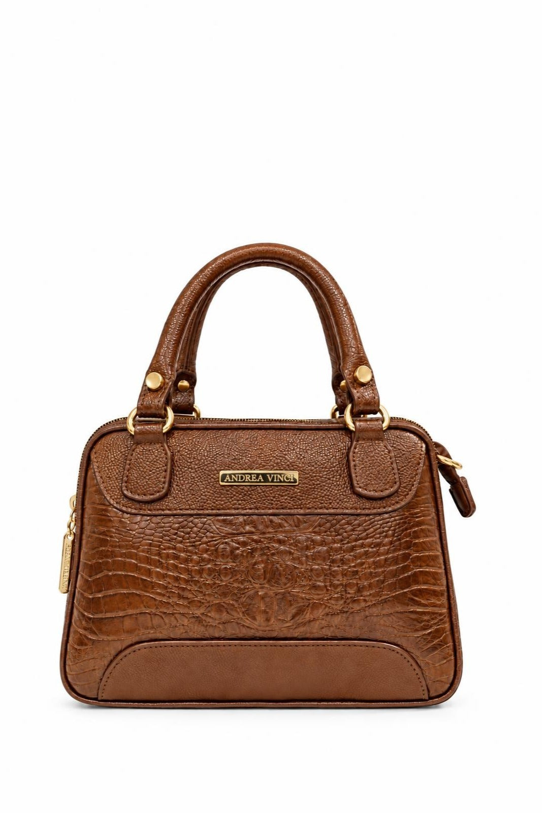 Bolsa pequena de couro croco Olívia — Whisky