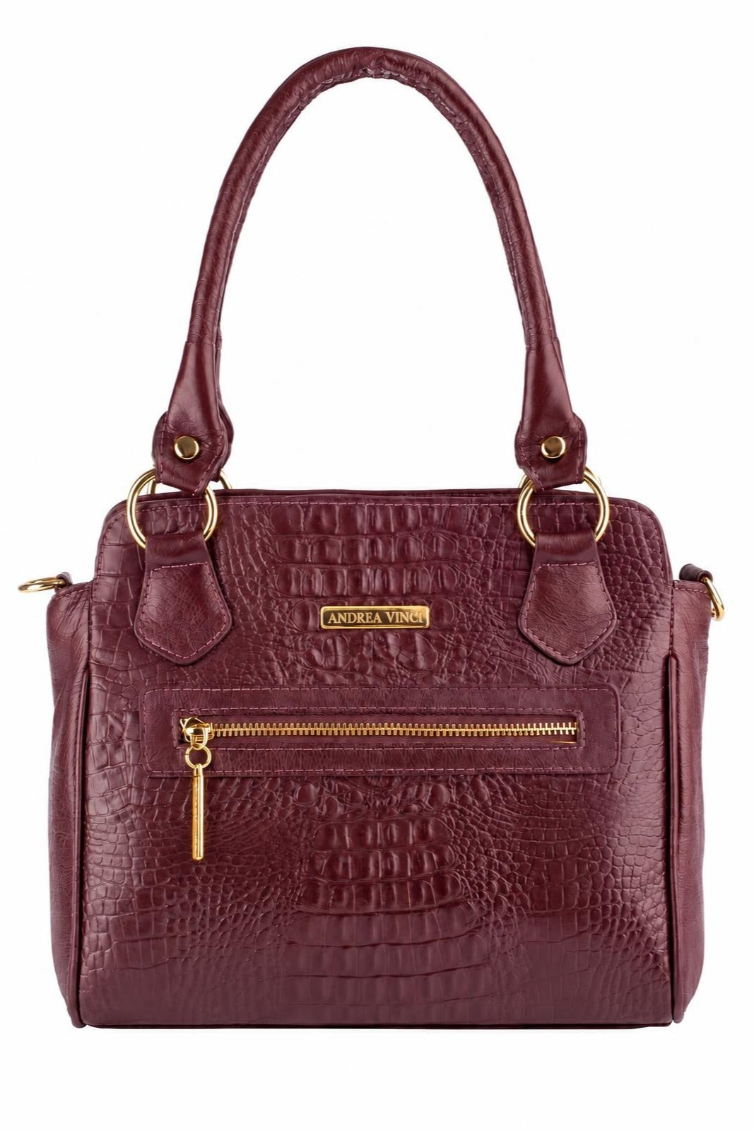 Bolsa de couro croco Amélia — Marsala