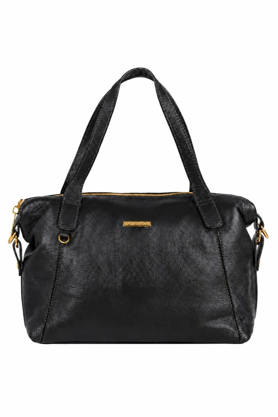 Bolsa de couro liso grande Aurora — Preto