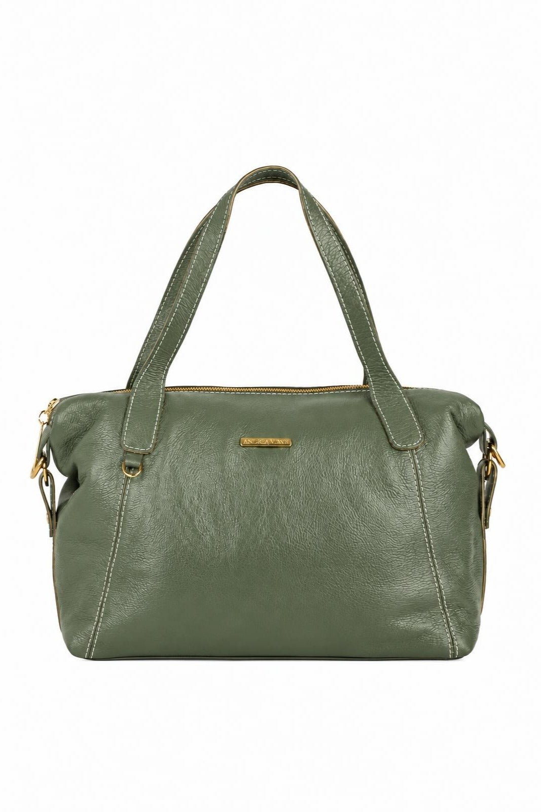 Bolsa de couro liso grande Aurora — Verde