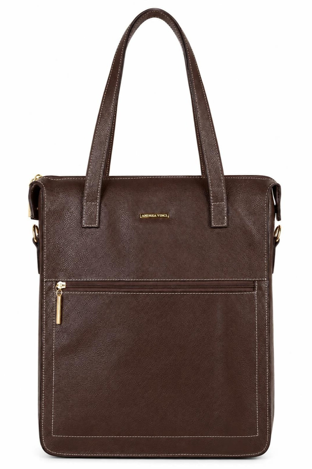 Bolsa/Pasta para notebook em couro liso Sandra — Café