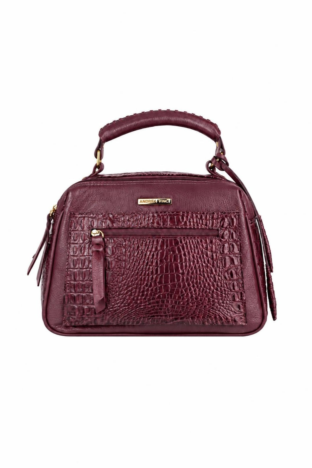 Bolsa pequena de couro croco Ruth — Marsala