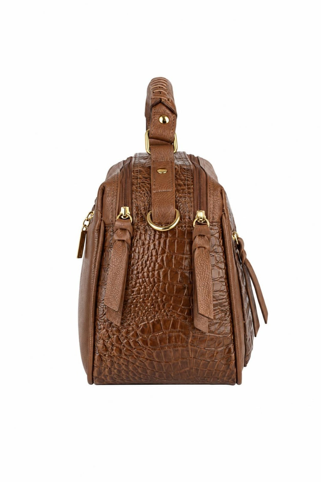 Bolsa pequena de couro croco Ruth — Whisky