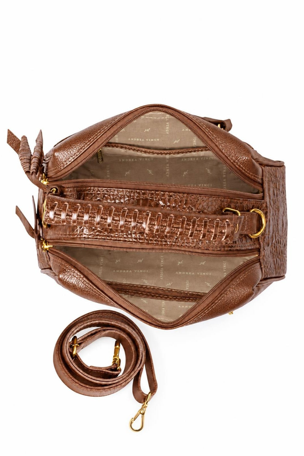 Bolsa pequena de couro croco Ruth — Whisky