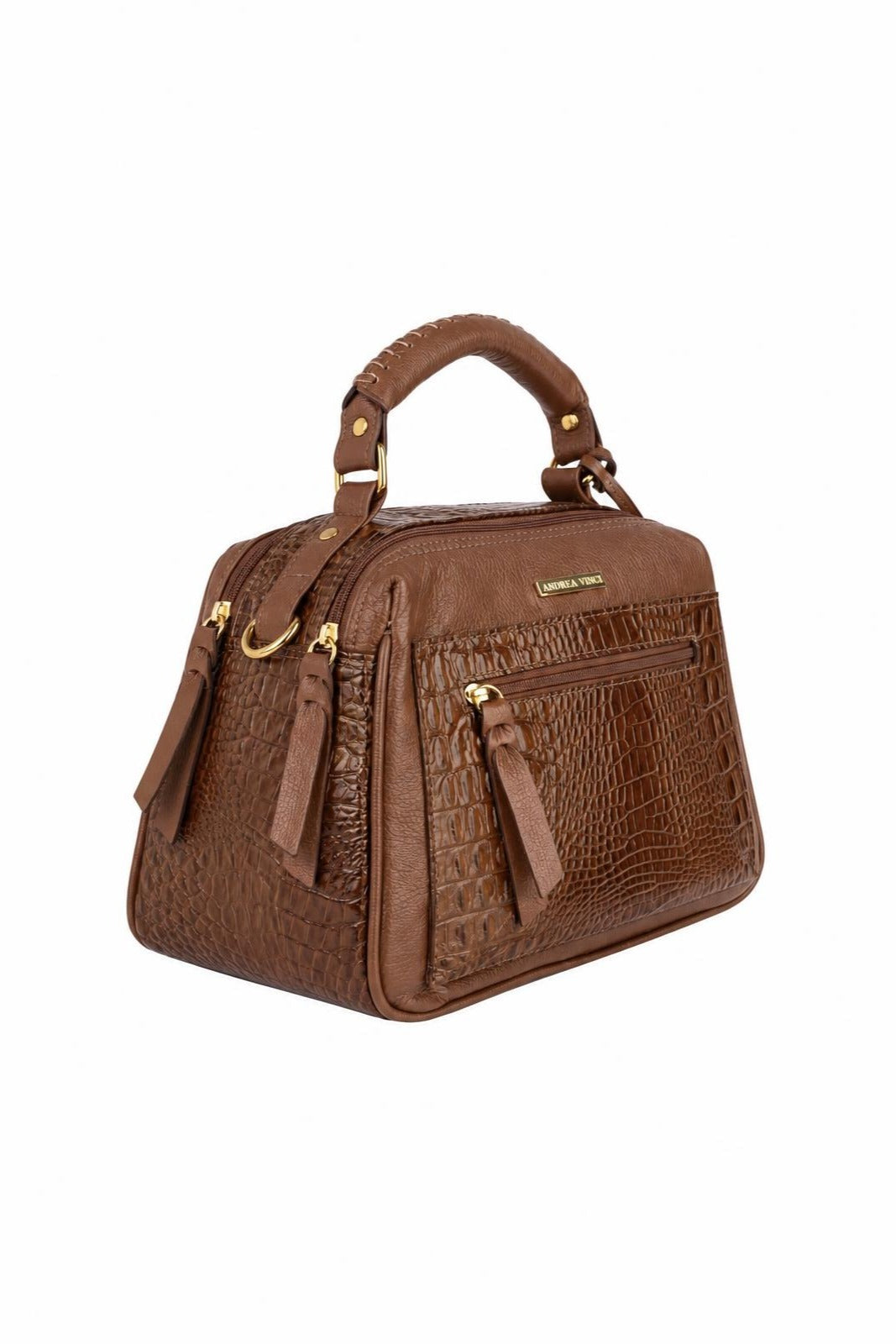 Bolsa pequena de couro croco Ruth — Whisky