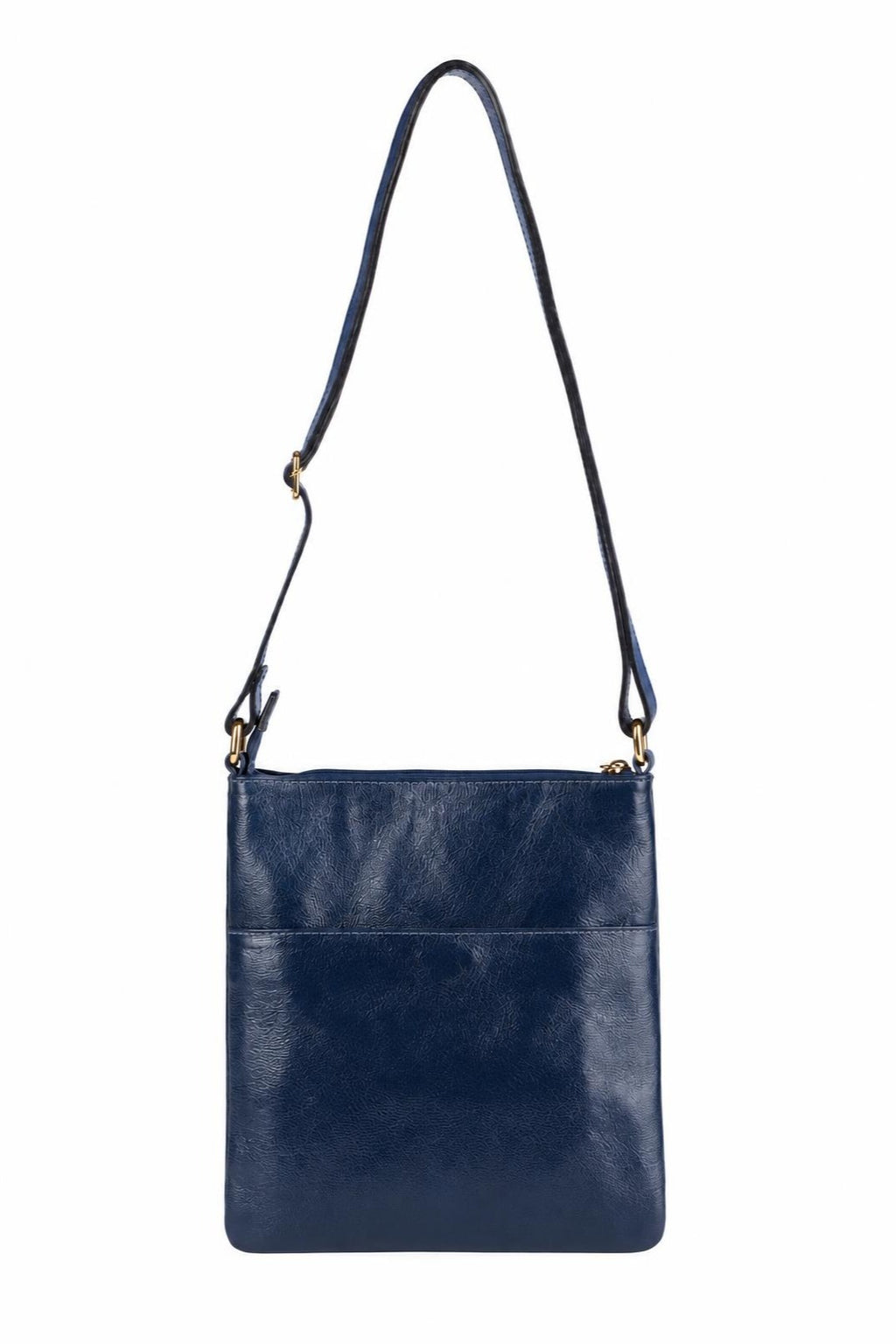 Bolsa pequena transversal de couro liso Alana — Azul