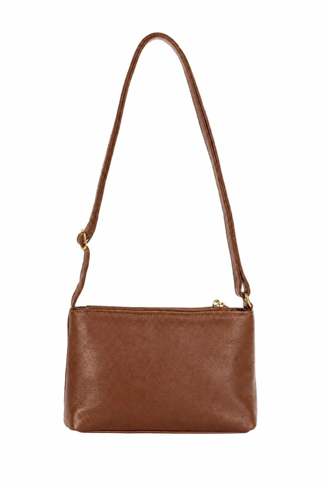 Bolsa pequena transversal de couro liso Iris — Whisky