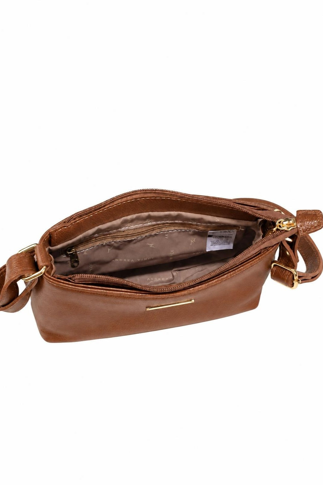 Bolsa pequena transversal de couro liso Iris — Whisky