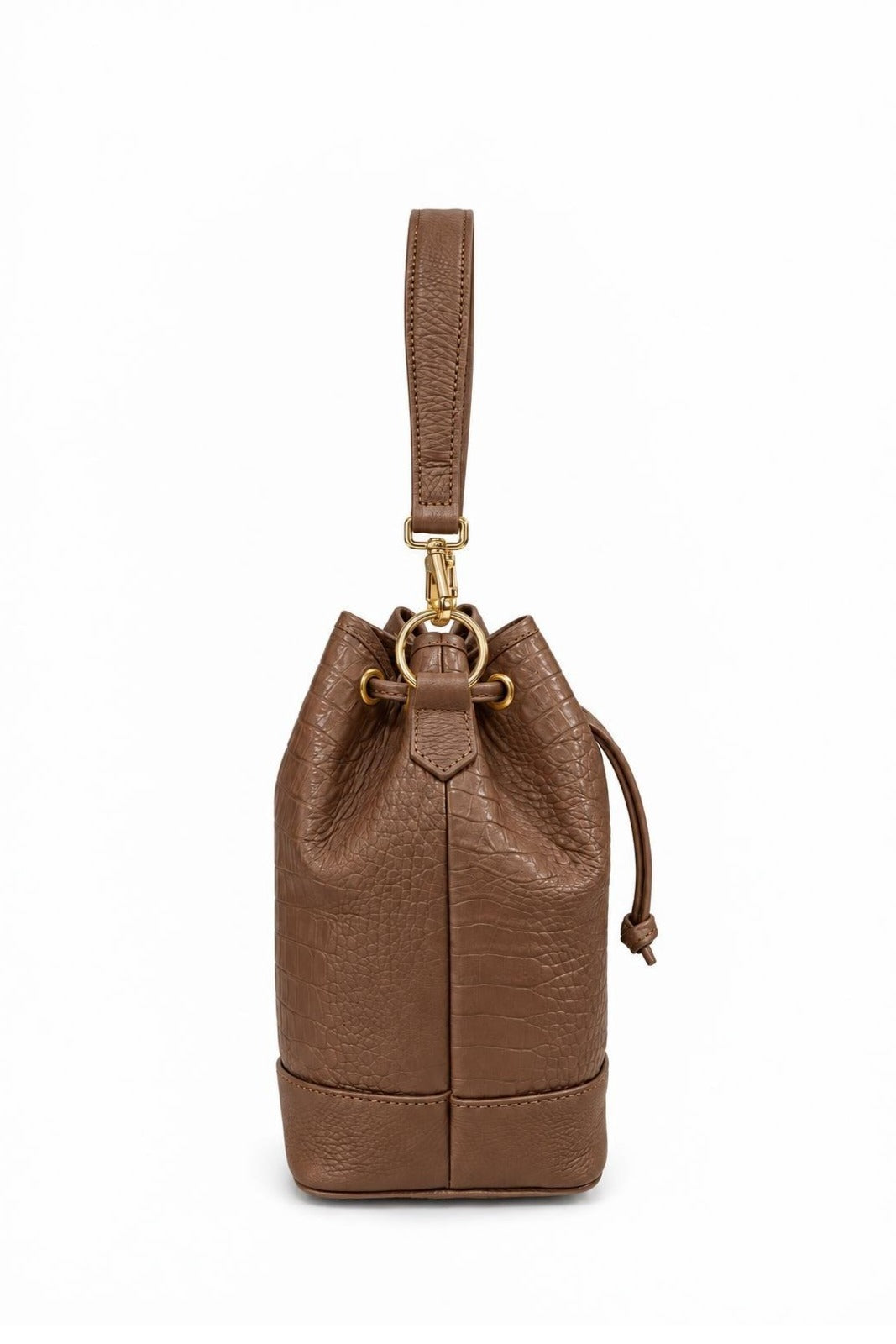 Bolsa saco em couro croco Nadia — Whisky