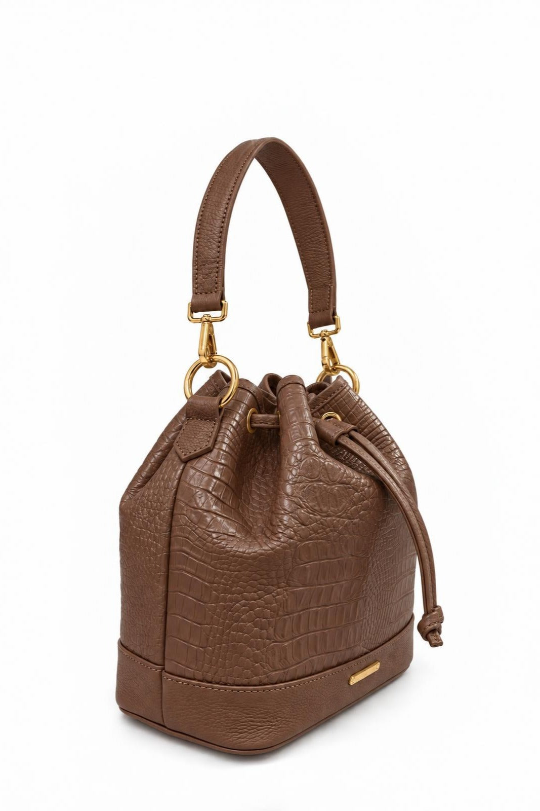 Bolsa saco em couro croco Nadia — Whisky