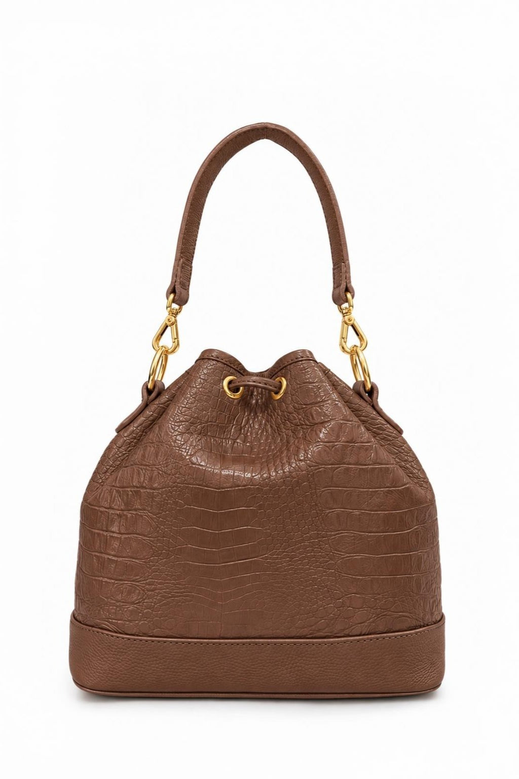 Bolsa saco em couro croco Nadia — Whisky
