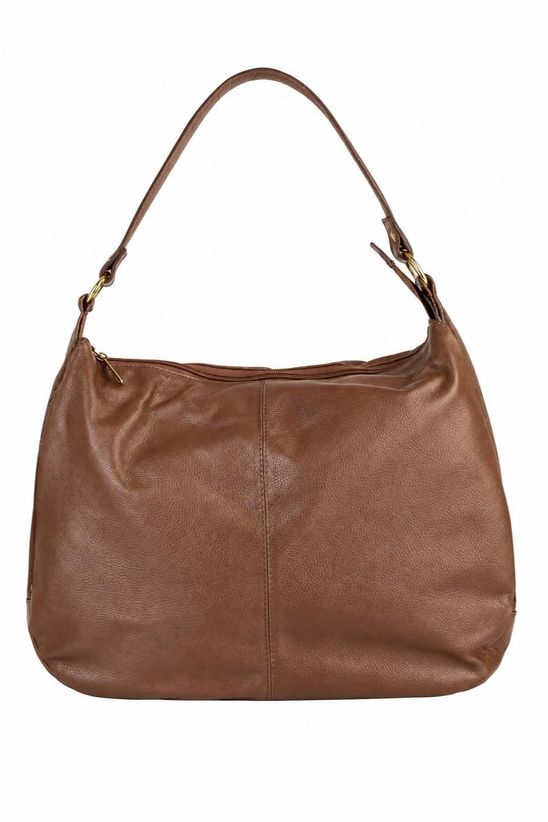 Bolsa saco grande de couro liso Carla — Whisky