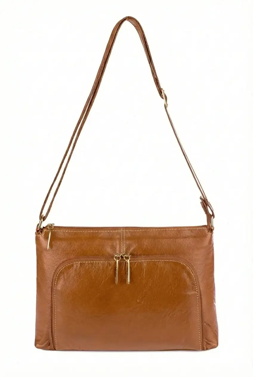 Bolsa de couro liso tiracolo Ninna - Enluaze