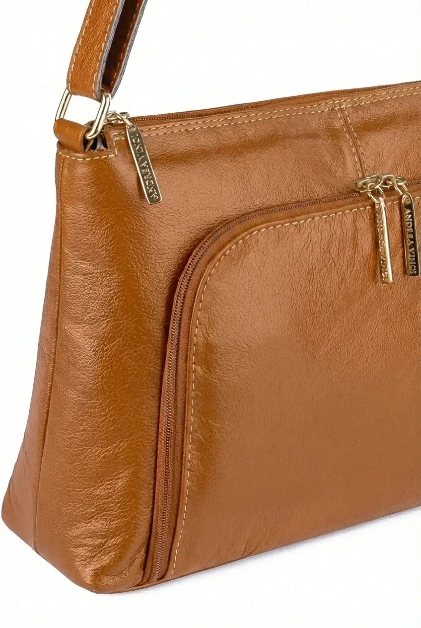 Bolsa de couro liso tiracolo Ninna - Enluaze