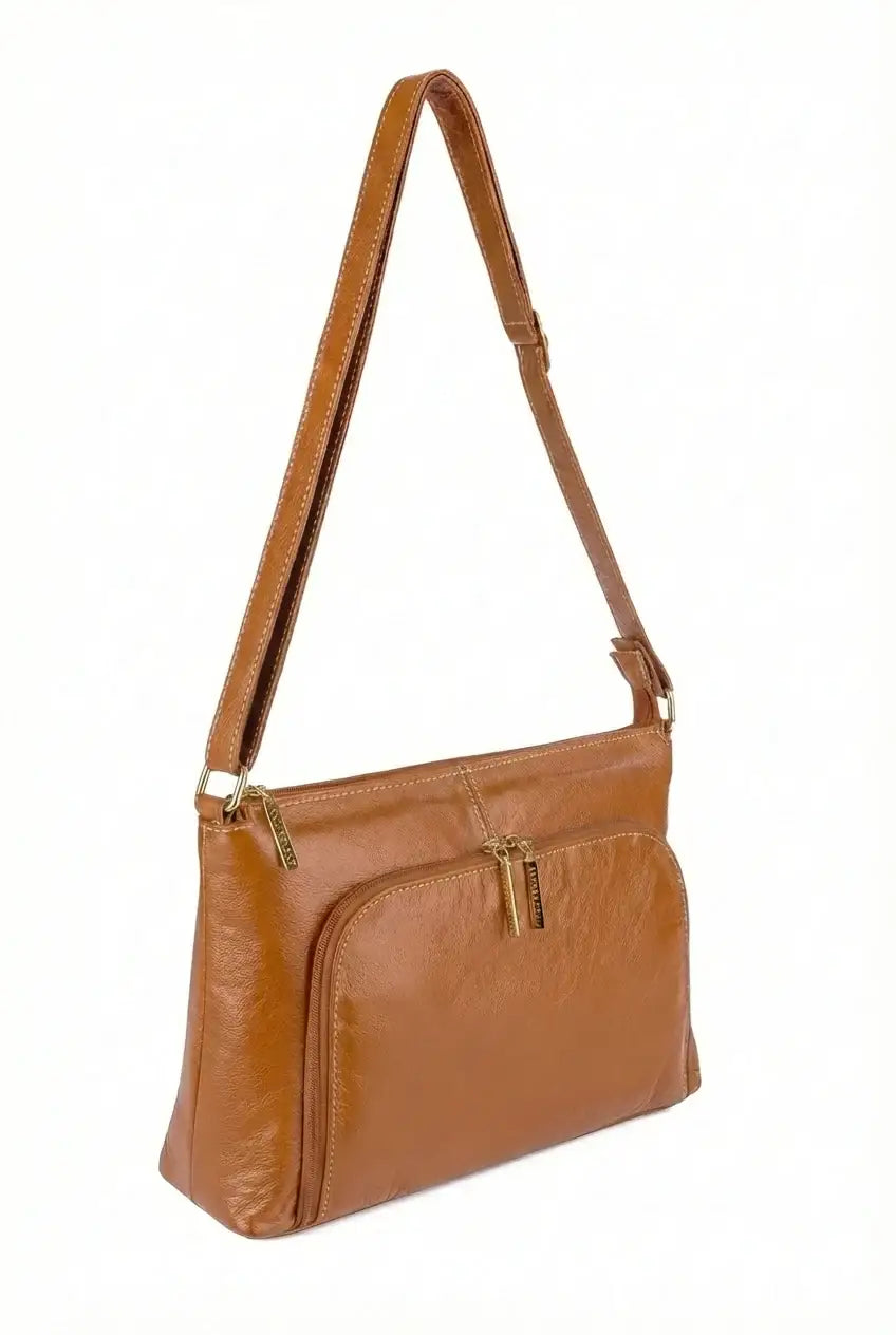 Bolsa de couro liso tiracolo Ninna - Enluaze