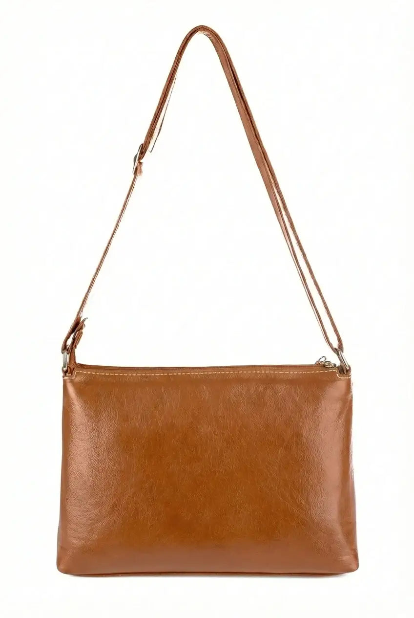 Bolsa de couro liso tiracolo Ninna - Enluaze